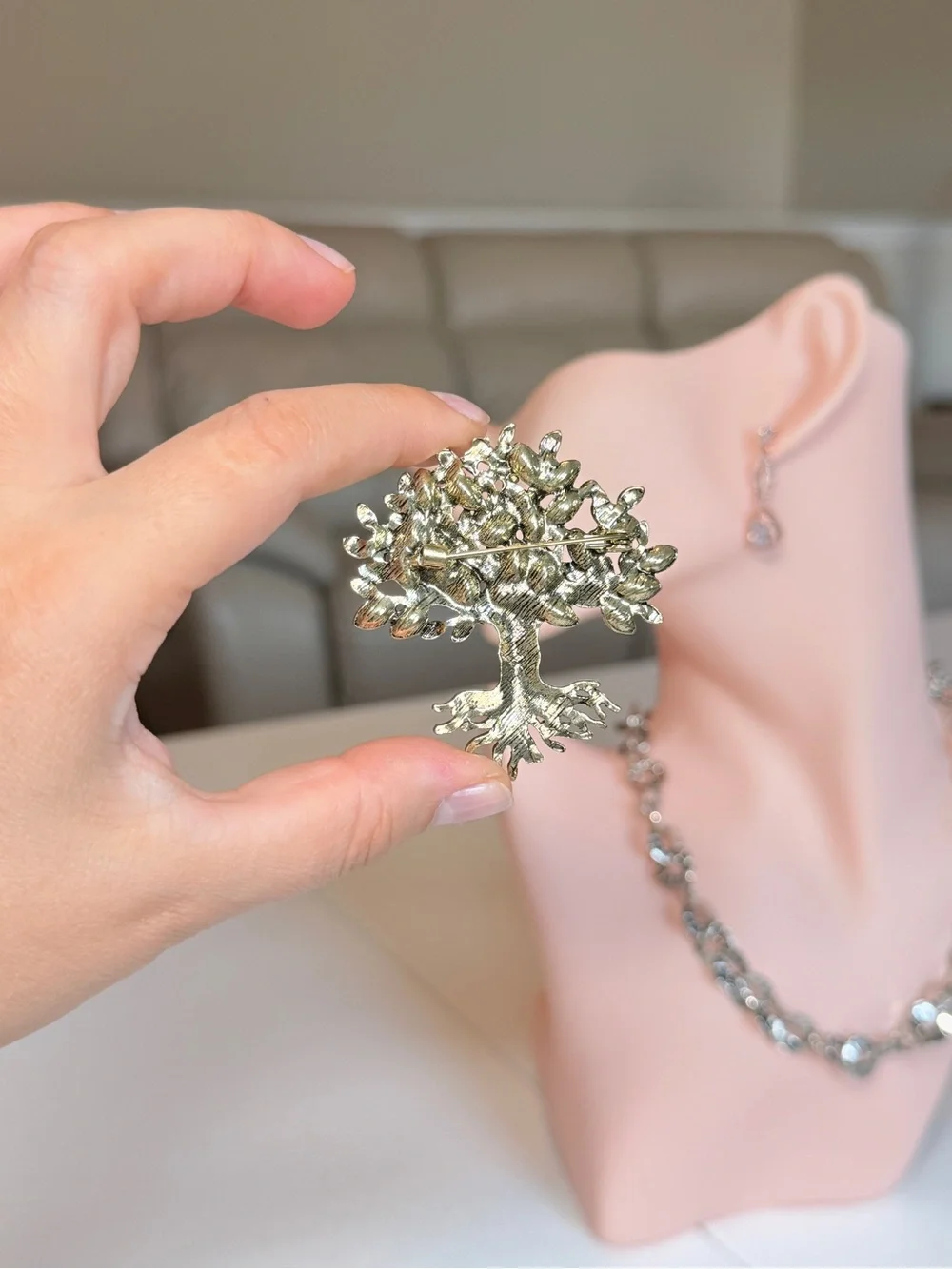Vintage Style Tree of Life Brooch Pin
